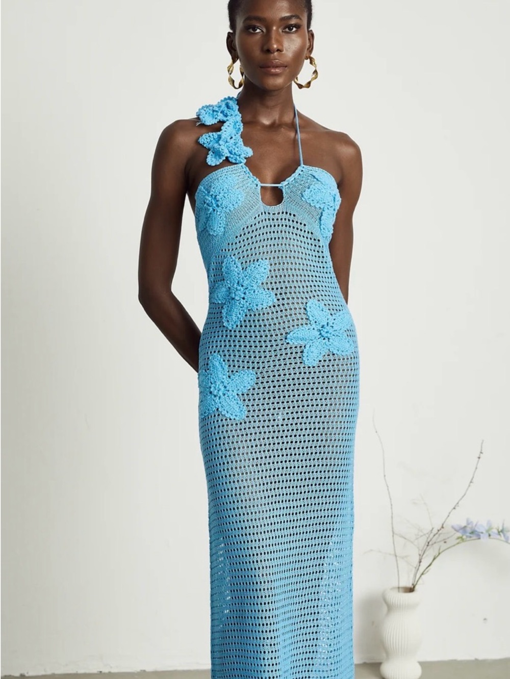 Diane crochet faux-flower embellished maxi dress - Picture 2 of 3